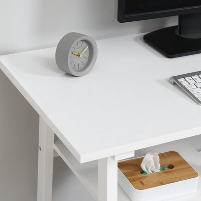 Computer Desk w/ Storage Shelf Study Table w/ bookshelf for Home Office White