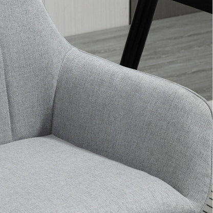 Dining Chairs Linen Fabric Accent Chairs Metal Legs