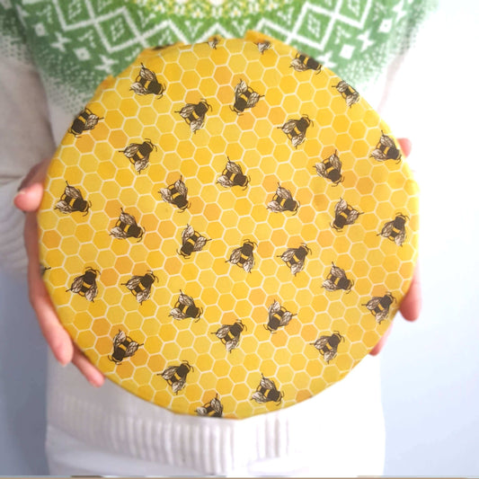 *Set of 3 Handmade Beeswax Wraps | Bees & Cherries