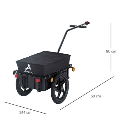 Cargo Trailer Bike Stroller Garden Trolley W/Carrier Utility Luggage & Wheels Black