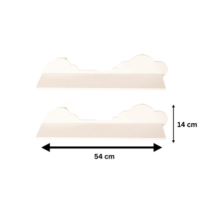 2x White Cloud Shelves Kid's Nursery Shelves