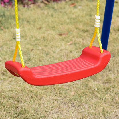 Metal Swing Set With Adjustable Rope Heavy Duty A-Frame Stand Outdoor Playset