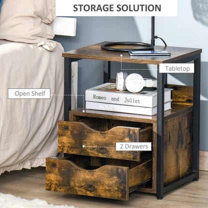 Homcom Industrial Side Table With Drawer