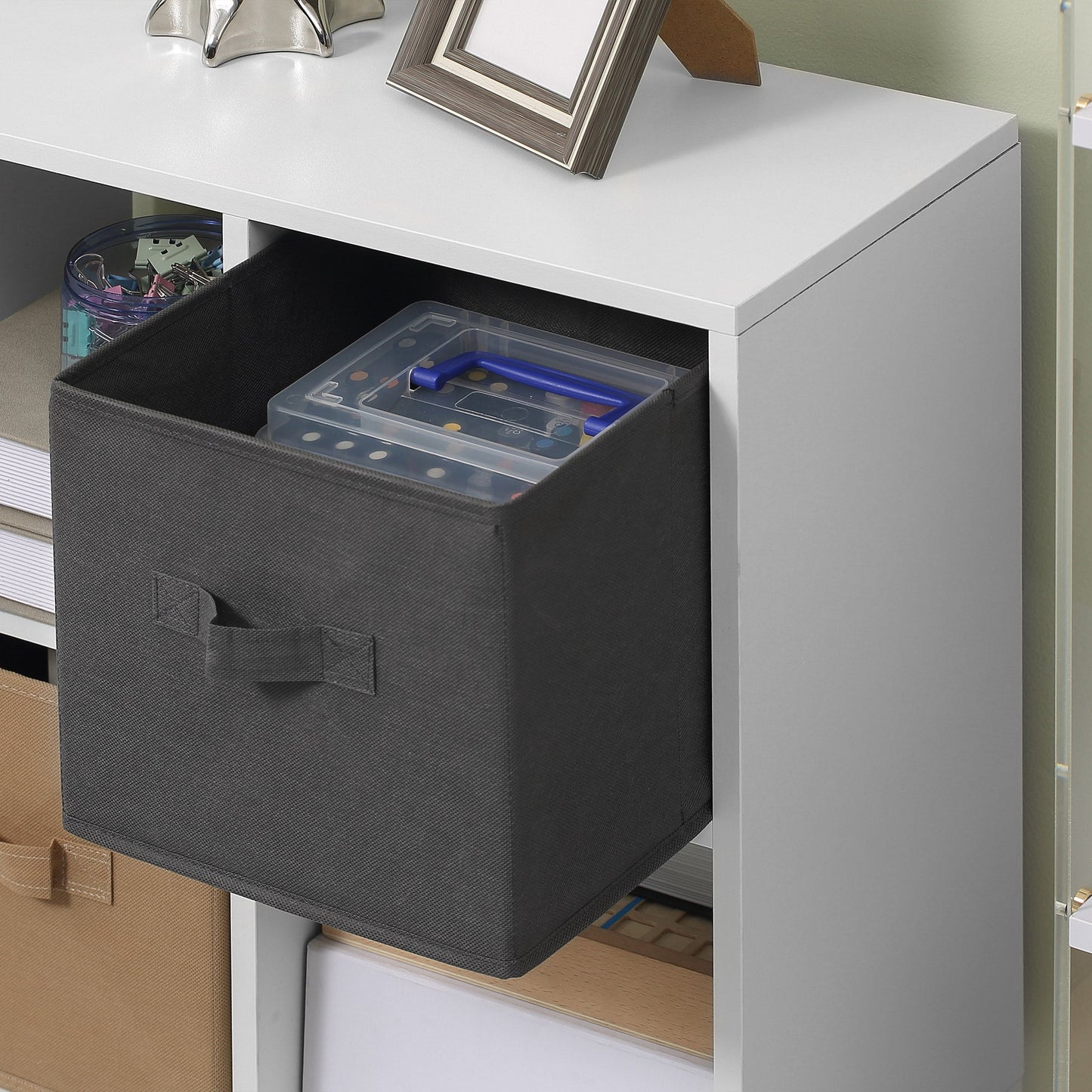 HOMCOM Freestanding 6 Cube Storage Cabinet Unit Bookcase w/ 3 Drawer White