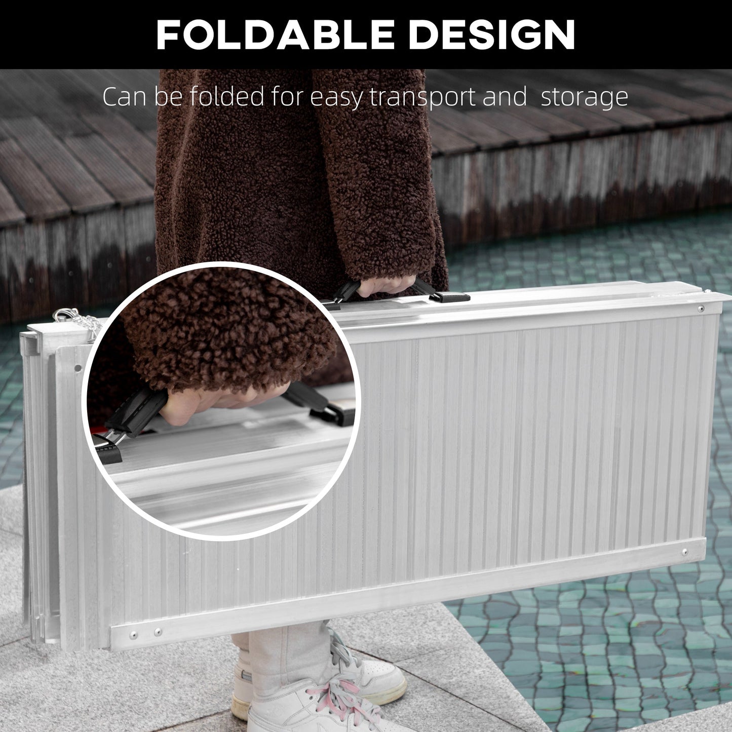 Textured Aluminium Folding Wheelchair Ramp