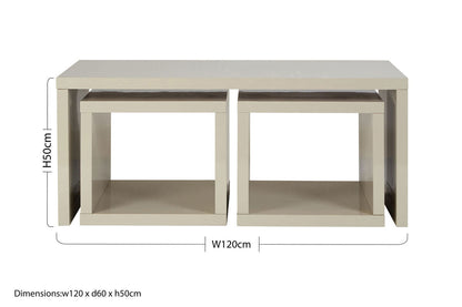 Madrid Coffee Table With 2 Under Tables