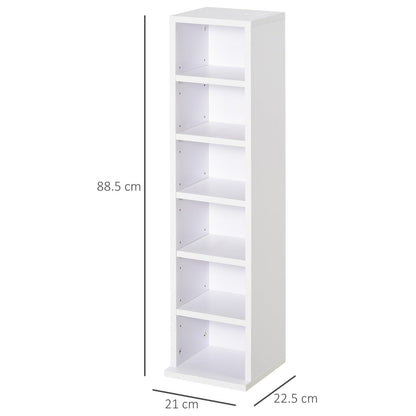 204 Cd Media Display Shelf Unit Set Of 2 Blu-Ray Tower Rack W/ Adjustable Shelves Bookcase Storage Organiser
