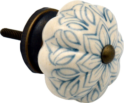 Vintage Floral Ceramic Cabinet Knob