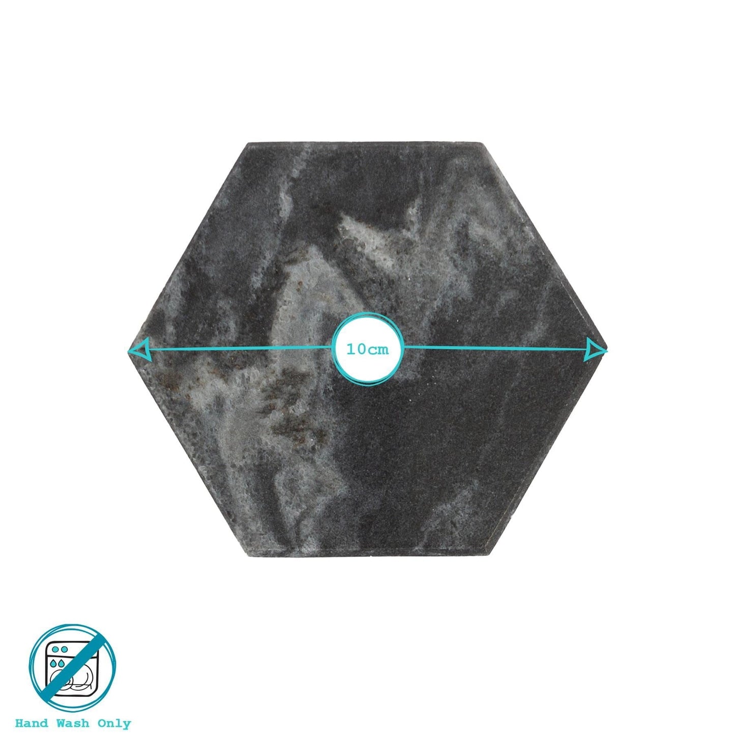 Hexagonal Marble Coasters - 10cm - Pack of Six