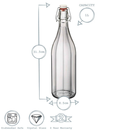 1L Oxford Glass Swing Top Bottle