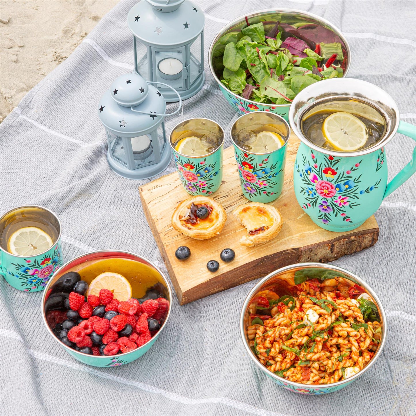 Pansy 18.5cm Stainless Steel Picnic Bowl