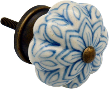Vintage Floral Ceramic Cabinet Knob
