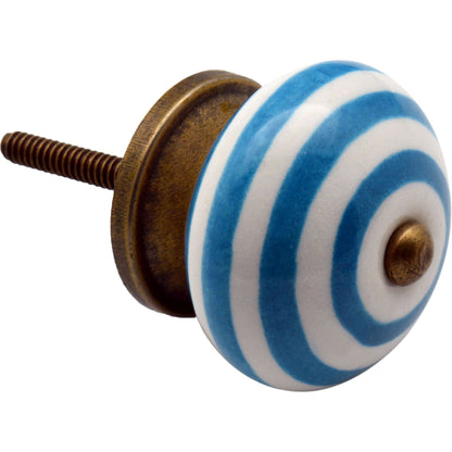 Round Stripe Ceramic Cabinet Knob