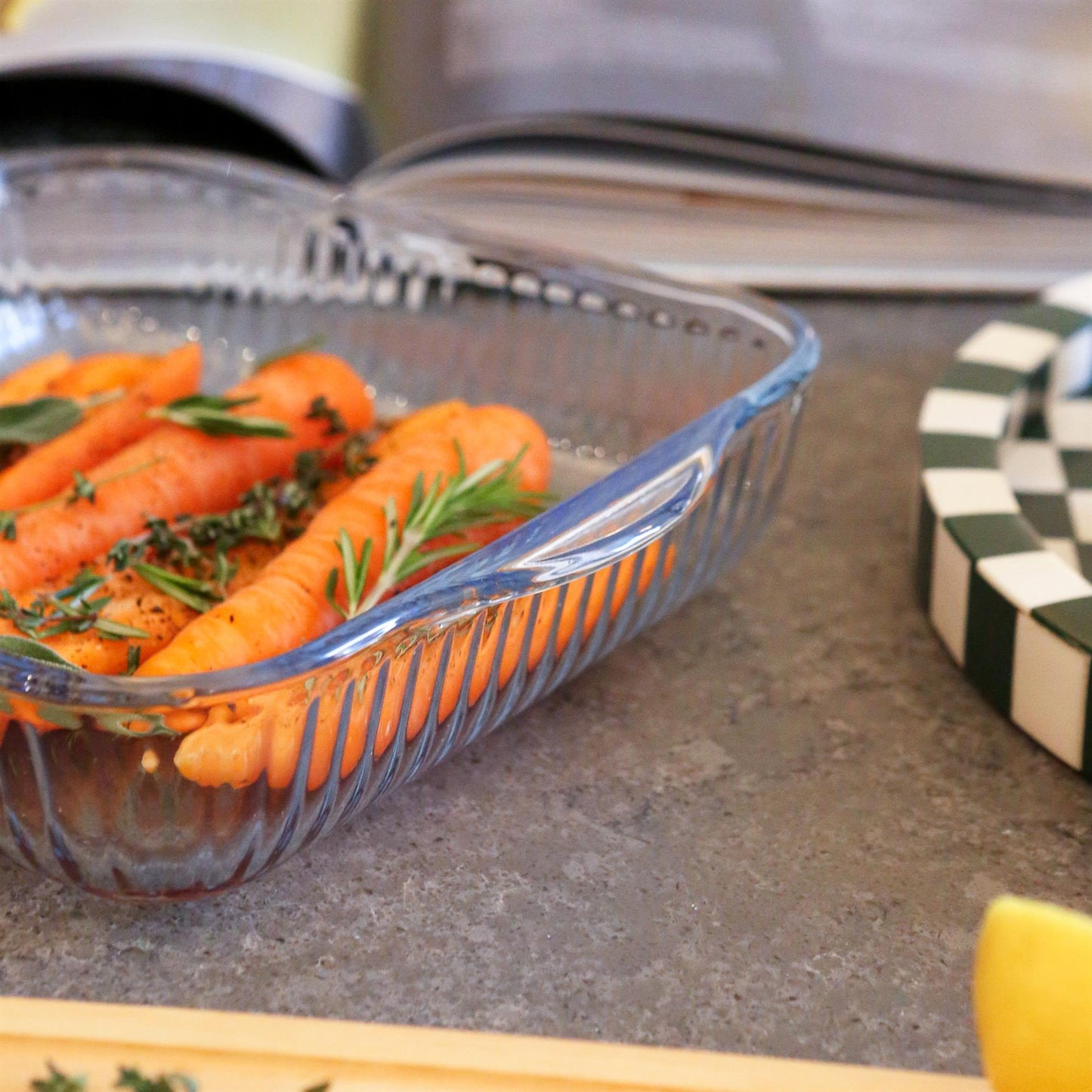 Optical Square Glass Oven Dish - 24cm x 21cm