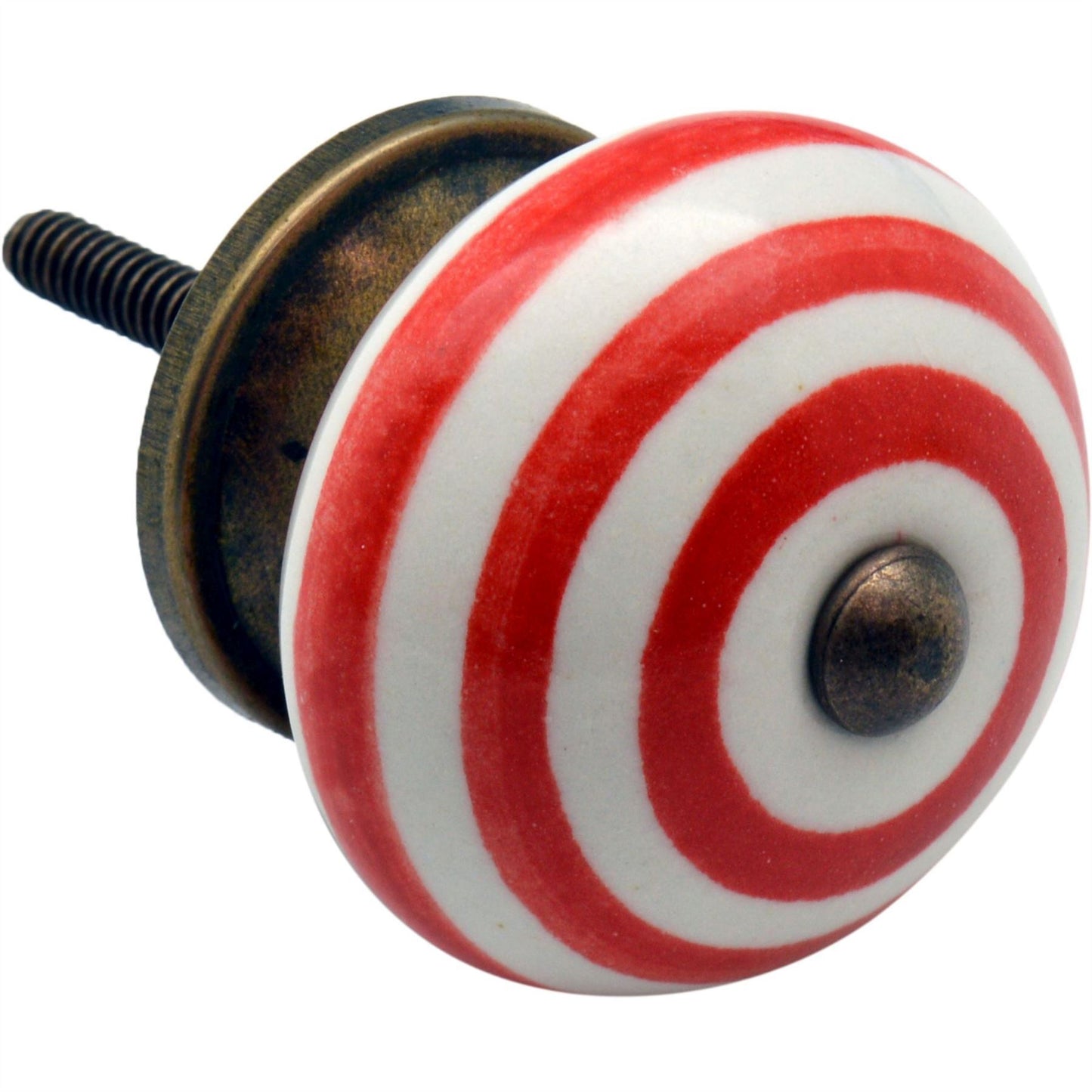 Round Stripe Ceramic Cabinet Knob