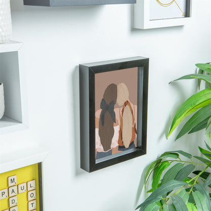 A5 (6" x 8") 3D Box Photo Frame with 4" x 6" Mount
