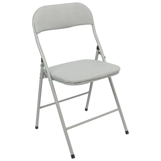 Grey Fabric Padded Folding Chair