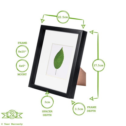 8" x 10" White 3D Box Photo Frame - with 4" x 6" Mount