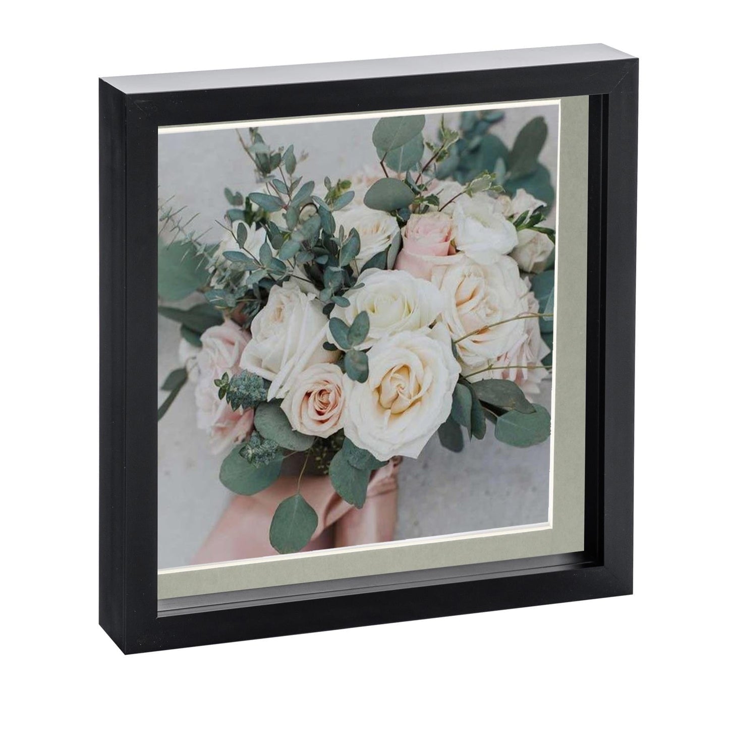 10" x 10" Black 3D Box Photo Frame - with 8" x 8" Mount