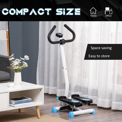 Adjustable Stepper Aerobic Ab Exercise Fitness Workout Machine with LCD Screen & Handlebars