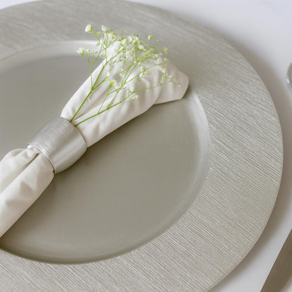 12pc Round Ribbed Charger Plates Set - 33cm