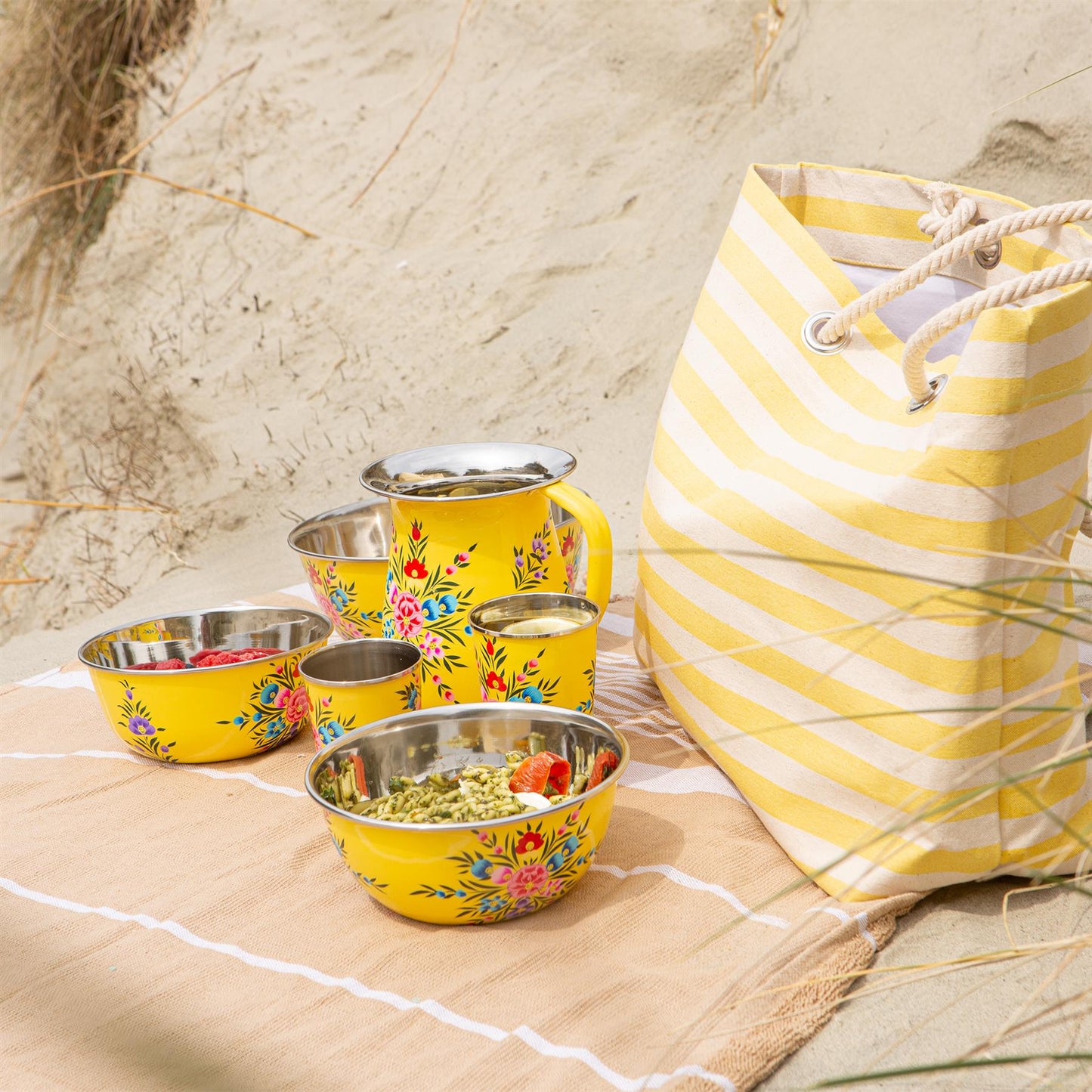 Pansy 18.5cm Stainless Steel Picnic Bowl