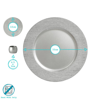 18pc Round Ribbed Charger Plates Set - 33cm