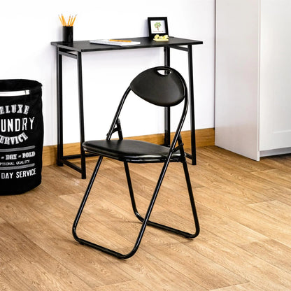 Black Curved Black Framed Padded Folding Chair