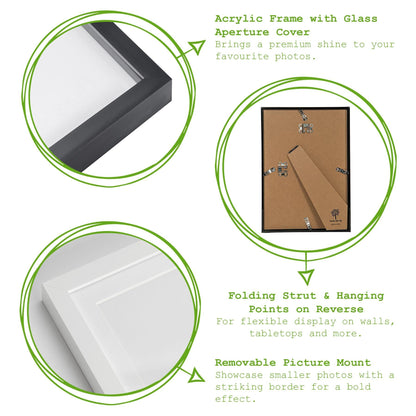 Grey 8" x 10" Photo Frame with 4" x 6" Mount