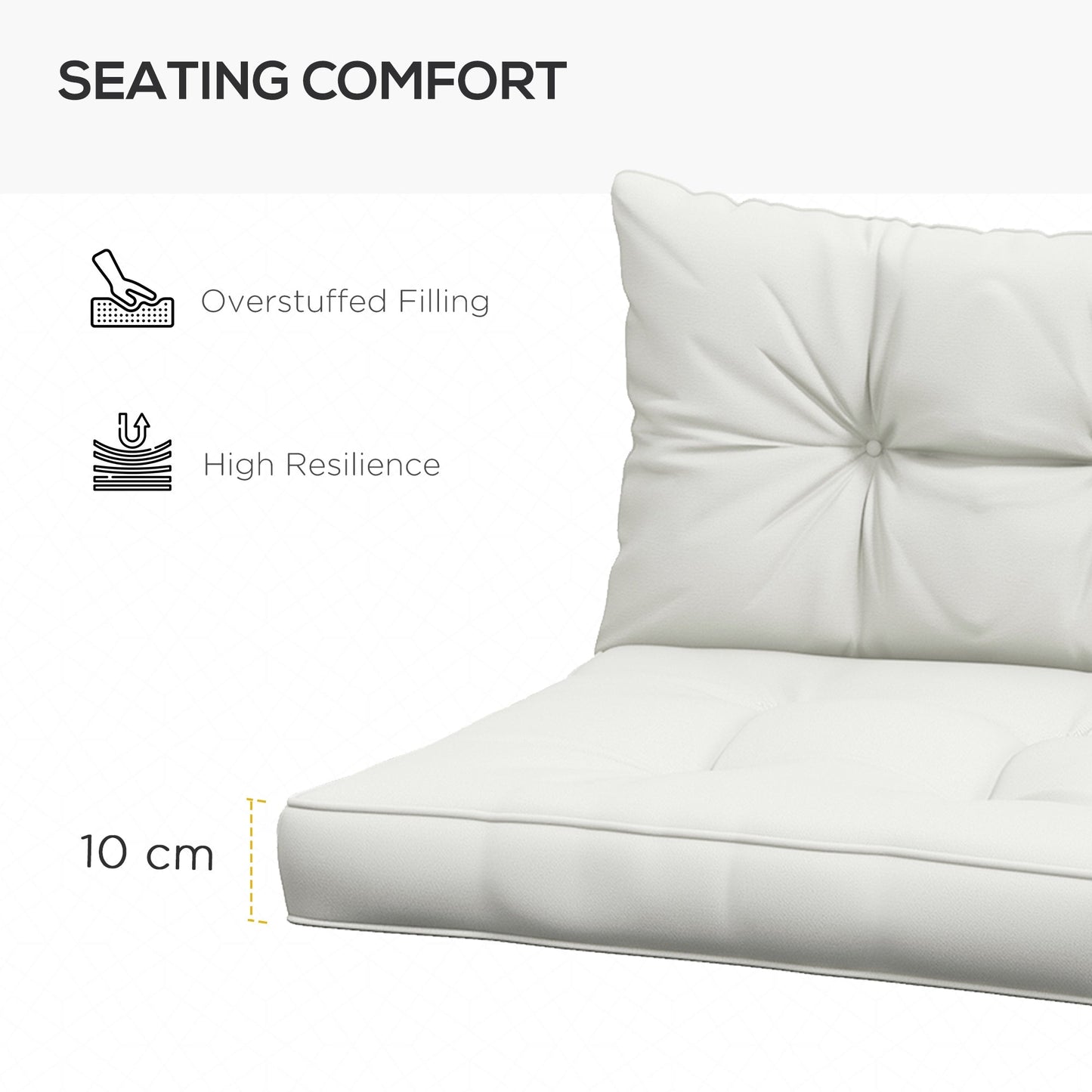 Outsunny 2pc Outdoor Seat Cushion for Patio Furniture, Charcoal Grey