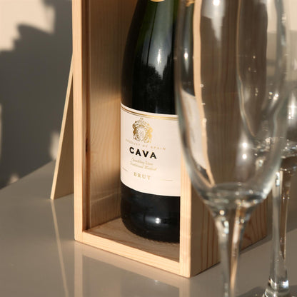 Single Bottle Wooden Champagne Wine Box