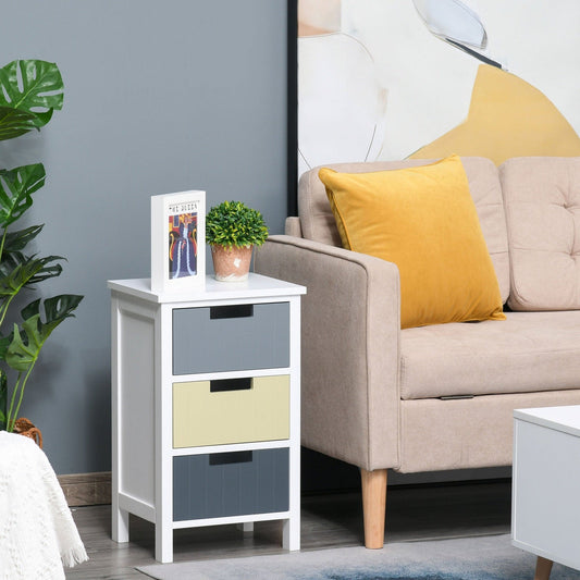 Chest of Drawers Storage Side Cabinet w/ 3 Detachable Drawers Home Furniture