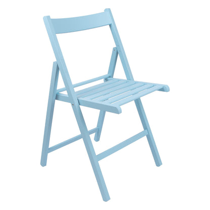 Light Blue Beech Wood Folding Chair
