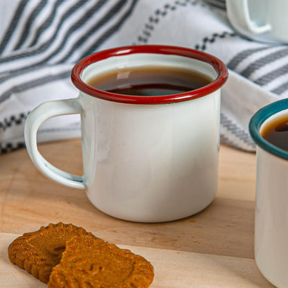 130ml White Enamel Espresso Cups - Pack of Six