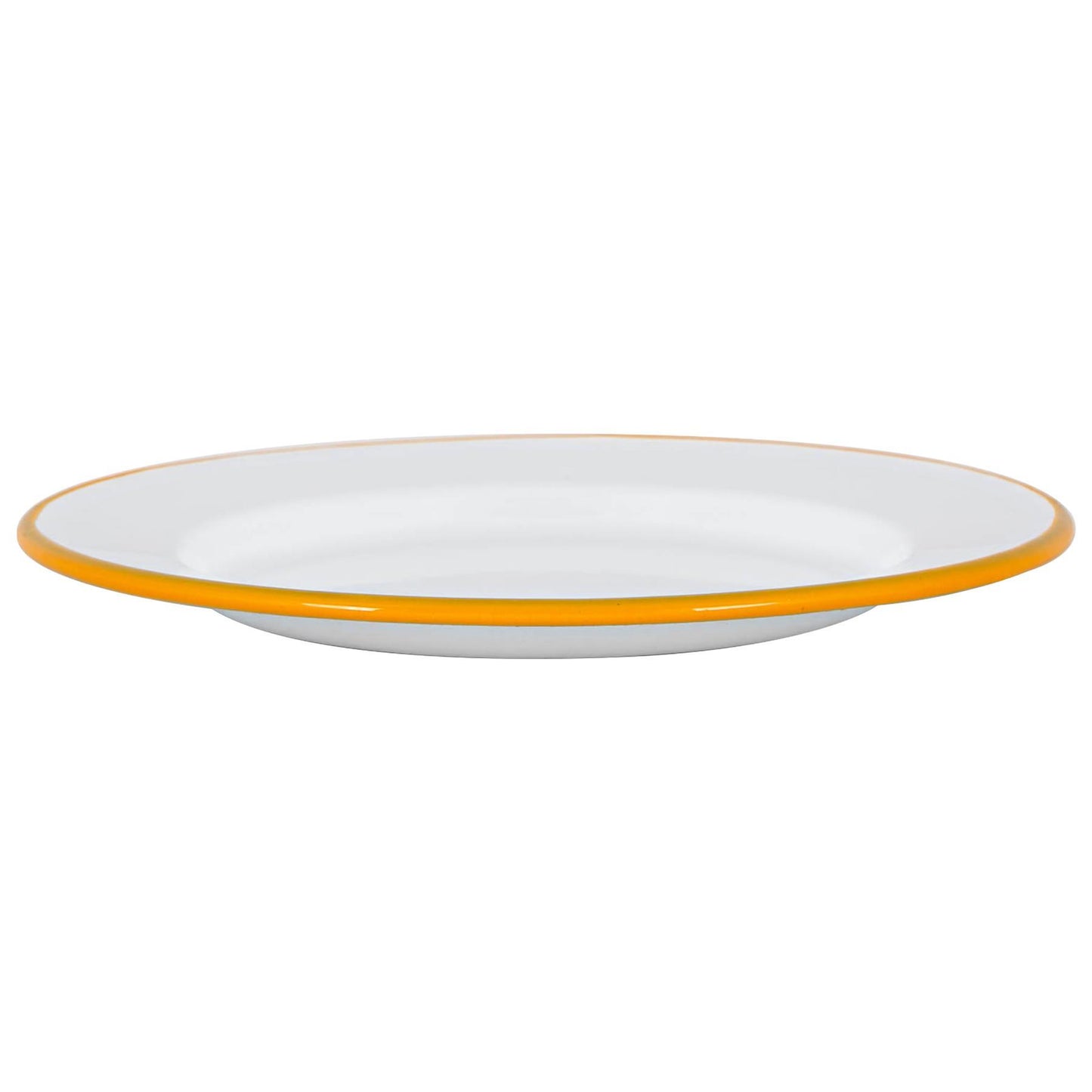 25.5cm White Enamel Dinner Plates - Pack of Six