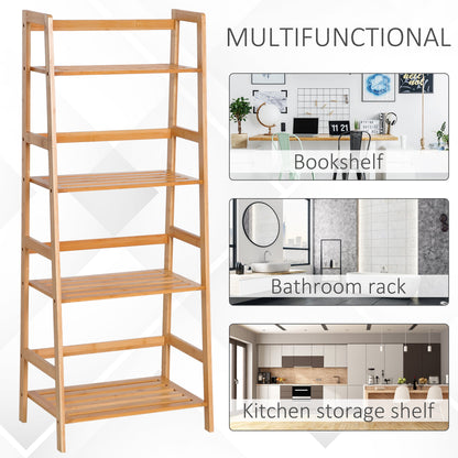 Four-Tier Bamboo Shelving Unit