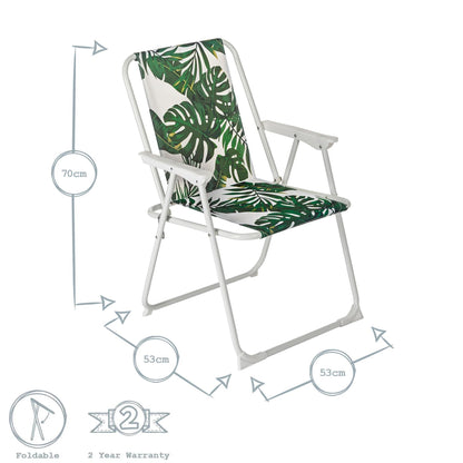2pc Folding Beach Chair & Lounger Set - Banana Leaf