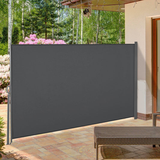 Retractable Sun Side Awning Screen Fence Patio Garden Wall Balcony Screening Panel Outdoor Blind Privacy Divider 3x1.6M