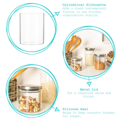 1L Scandi Storage Jar with Metallic Lid