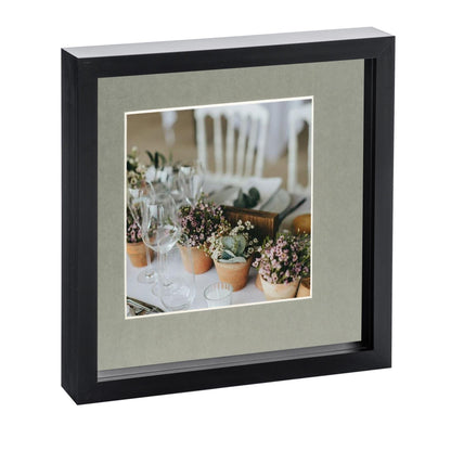 10" x 10" Black 3D Box Photo Frame - with 6" x 6" Mount