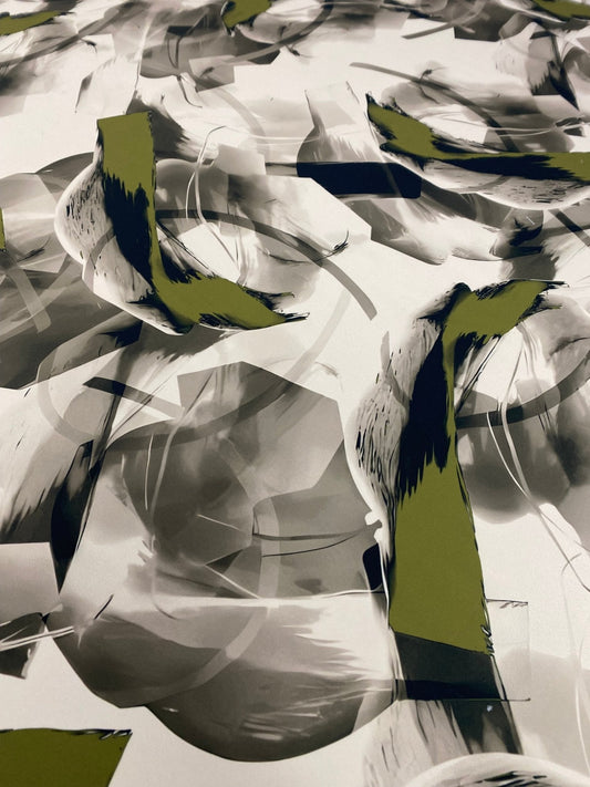 Abstract Artistic Brushstroke Fabric