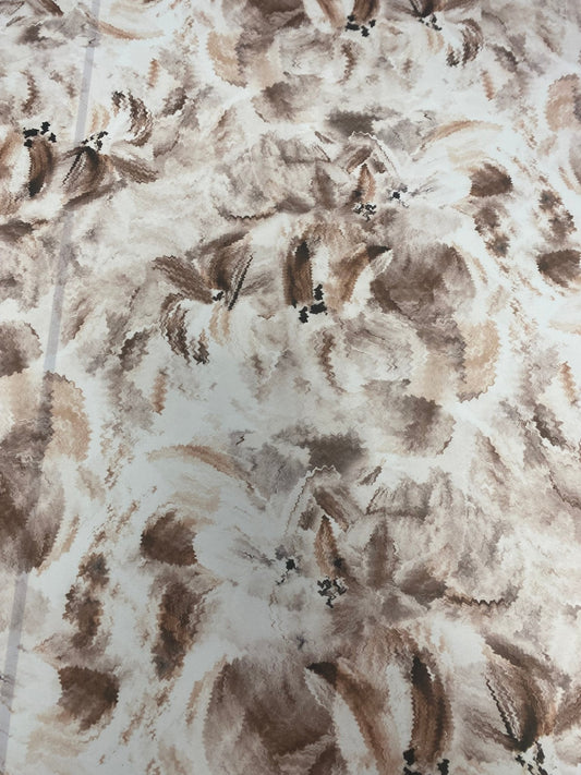 Abstract Brown Floral Fabric