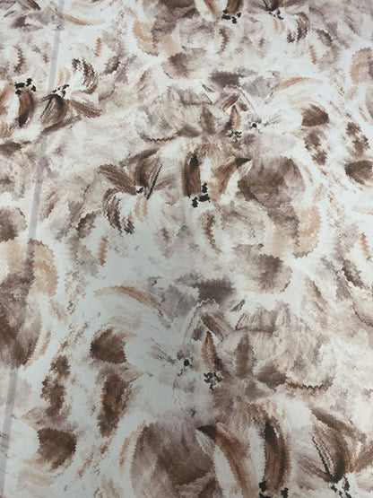 Abstract Brown Floral Fabric – Fabric by Metre, Multiple Options for Sewing & Dressmaking