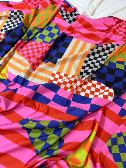Multicolor Abstract Geometric Fabric
