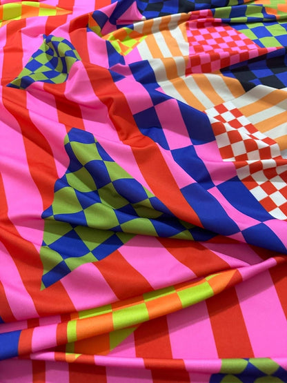Multicolor Abstract Geometric Fabric
