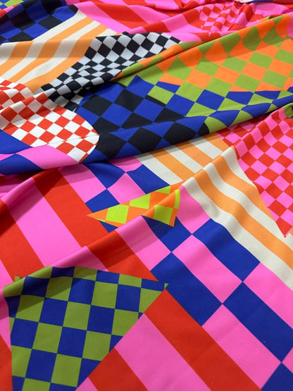 Multicolor Abstract Geometric Fabric