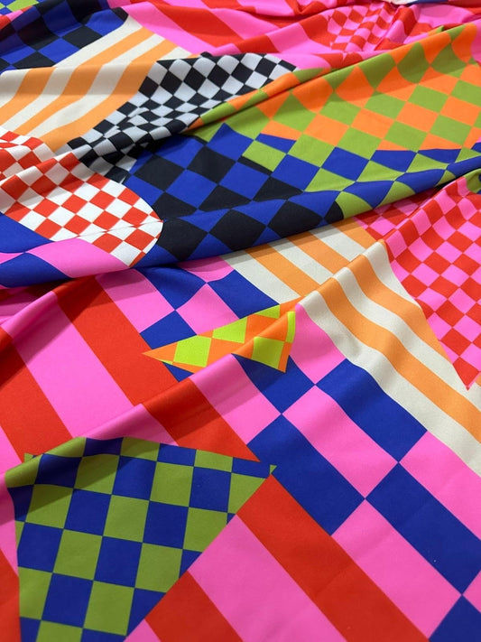 Multicolor Abstract Geometric Fabric