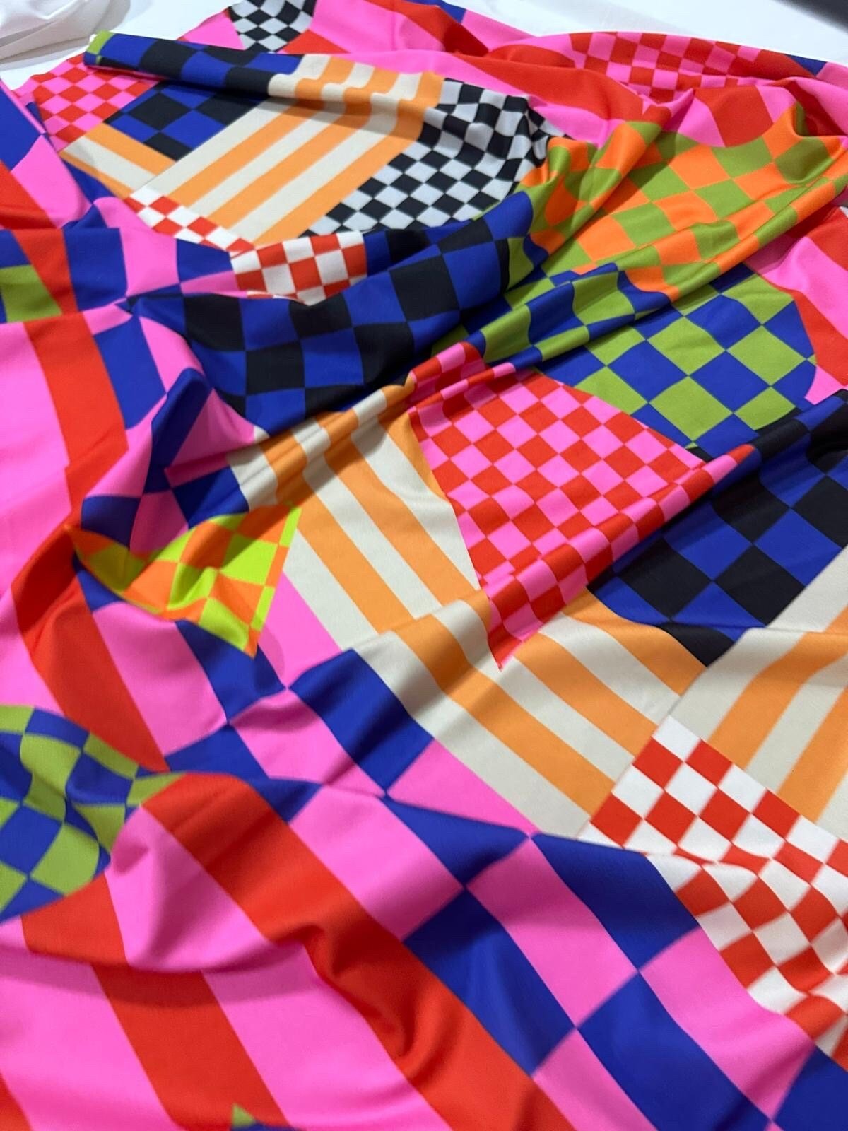 Multicolor Abstract Geometric Fabric