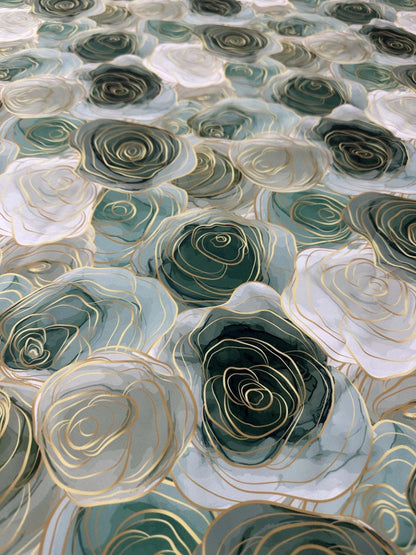 Abstract Rose Fabric – Fabric by Metre, Multiple Options for Sewing & Dressmaking