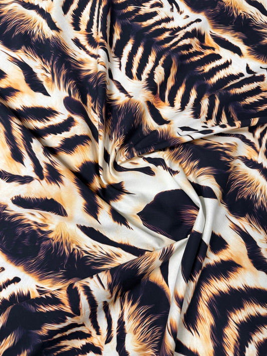 Abstract Tiger Stripe Organic Cotton Poplin Fabric by the Metre